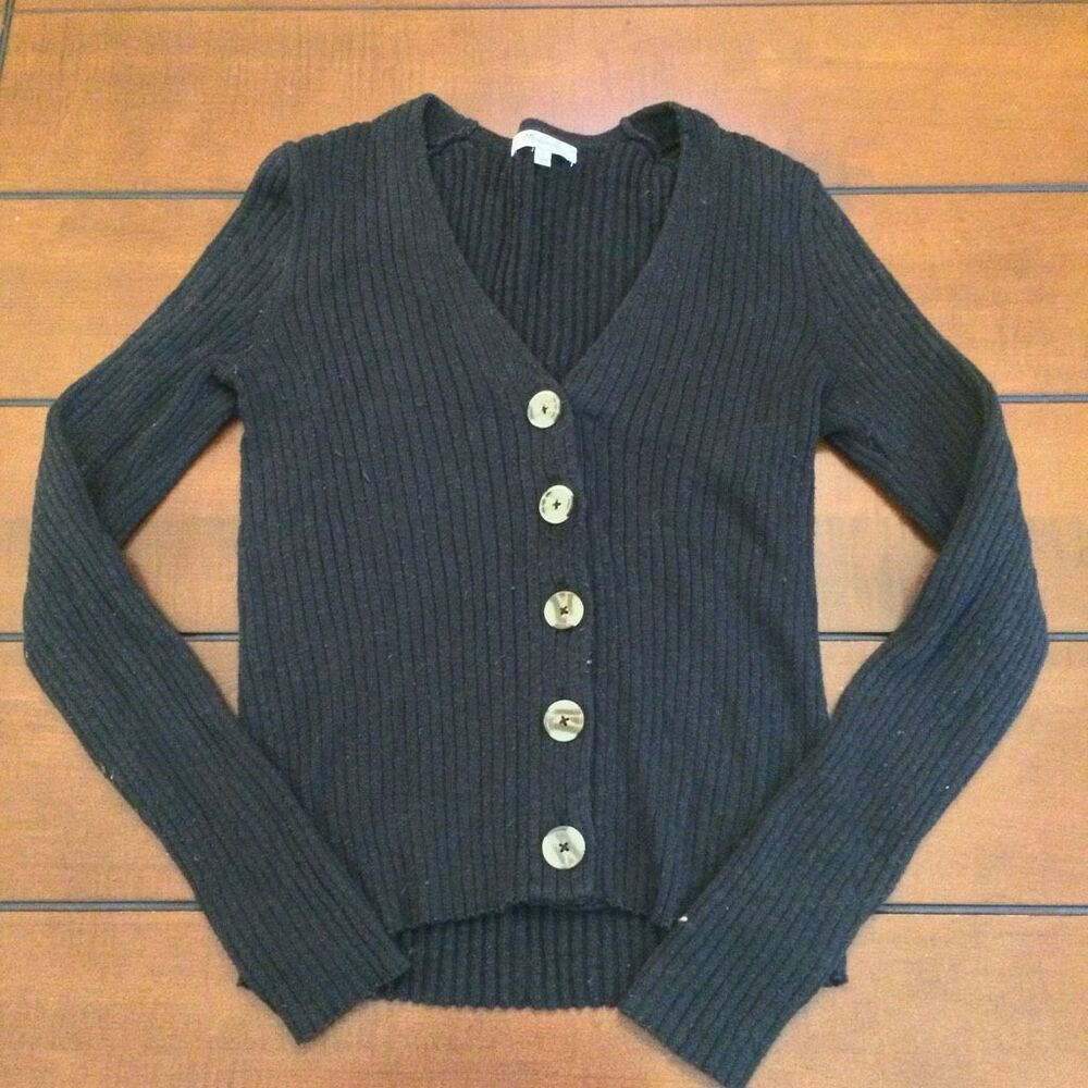 Madewell Shrunken ribbed cardigan sweater black